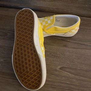 Kids yellow and white vans